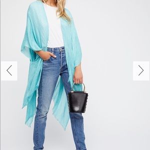 Free people day dream kimono, washed black. NWT!